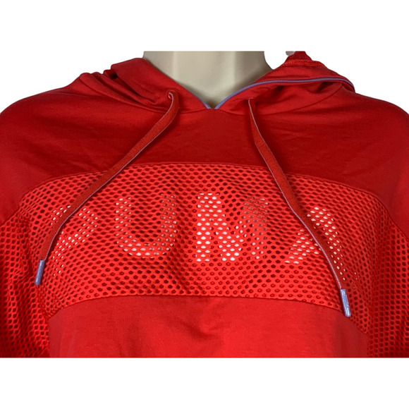 Puma Womens Cropped Hoodie Sweatshirt Pink Long Sleeve Drawstring Pullover XL - Picture 5 of 8